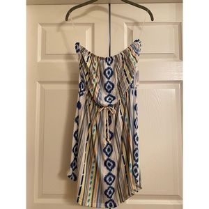 Multicolor strapless cotton dress